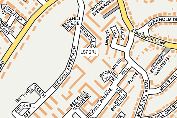 LS7 2RJ map - OS OpenMap – Local (Ordnance Survey)