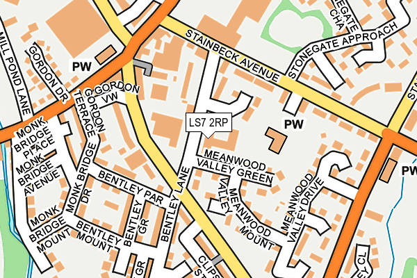 LS7 2RP map - OS OpenMap – Local (Ordnance Survey)