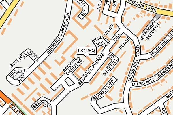 LS7 2RQ map - OS OpenMap – Local (Ordnance Survey)