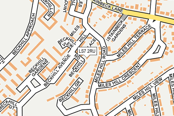 LS7 2RU map - OS OpenMap – Local (Ordnance Survey)
