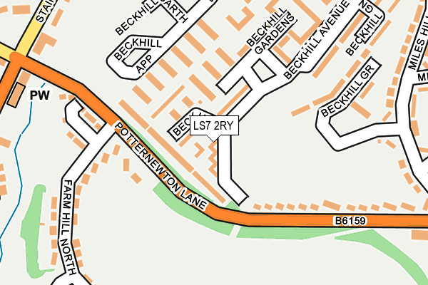LS7 2RY map - OS OpenMap – Local (Ordnance Survey)
