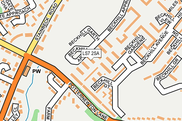 LS7 2SA map - OS OpenMap – Local (Ordnance Survey)