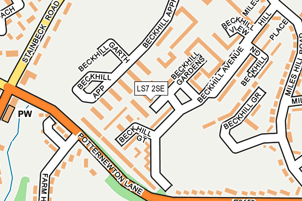 LS7 2SE map - OS OpenMap – Local (Ordnance Survey)