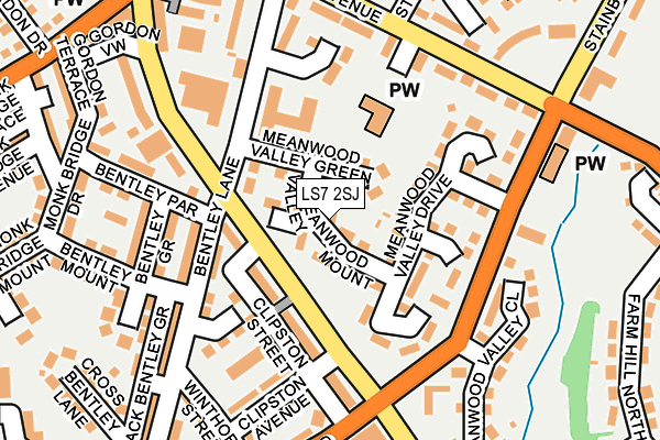 LS7 2SJ map - OS OpenMap – Local (Ordnance Survey)