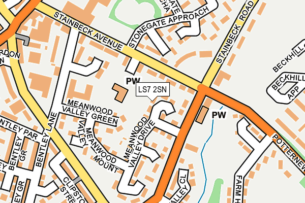 LS7 2SN map - OS OpenMap – Local (Ordnance Survey)