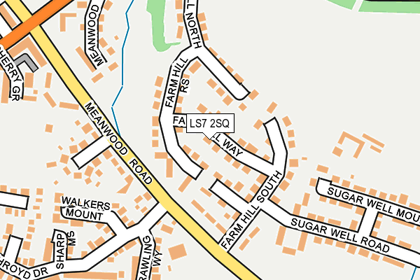 LS7 2SQ map - OS OpenMap – Local (Ordnance Survey)
