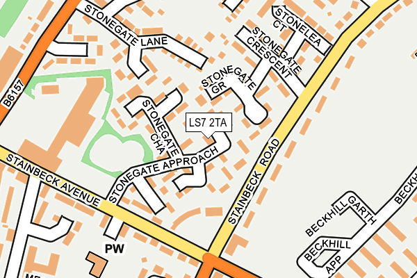 LS7 2TA map - OS OpenMap – Local (Ordnance Survey)