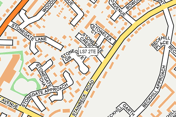 LS7 2TE map - OS OpenMap – Local (Ordnance Survey)