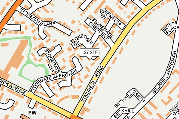 LS7 2TF map - OS OpenMap – Local (Ordnance Survey)
