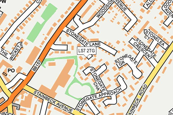 LS7 2TG map - OS OpenMap – Local (Ordnance Survey)