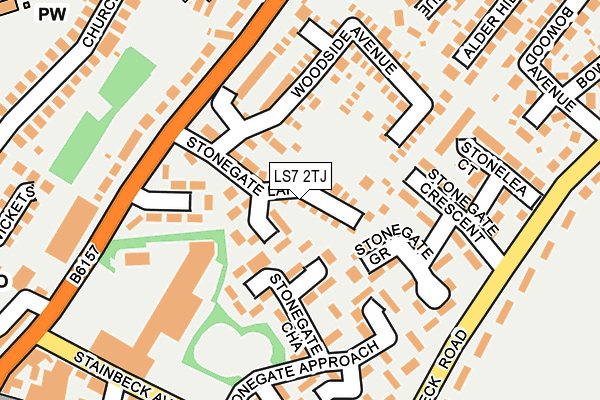LS7 2TJ map - OS OpenMap – Local (Ordnance Survey)