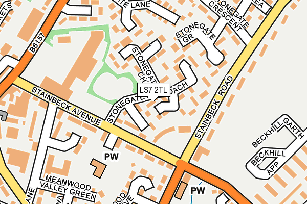LS7 2TL map - OS OpenMap – Local (Ordnance Survey)