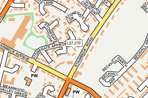 LS7 2TP map - OS OpenMap – Local (Ordnance Survey)