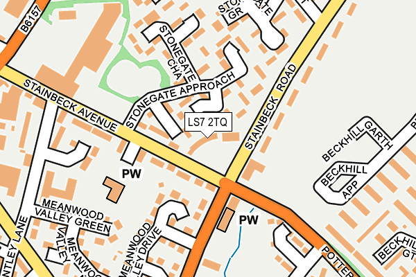 LS7 2TQ map - OS OpenMap – Local (Ordnance Survey)