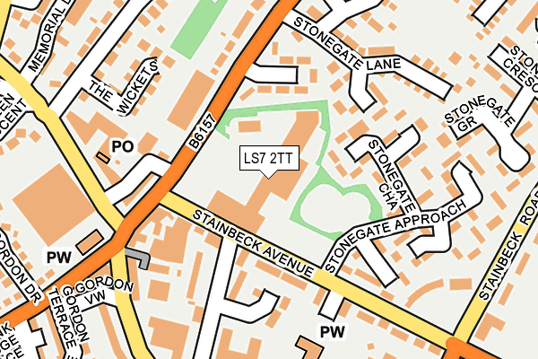 LS7 2TT map - OS OpenMap – Local (Ordnance Survey)