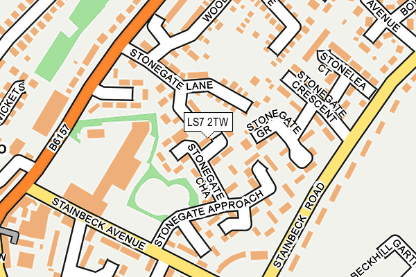 LS7 2TW map - OS OpenMap – Local (Ordnance Survey)