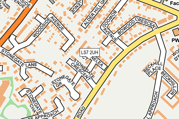 LS7 2UH map - OS OpenMap – Local (Ordnance Survey)