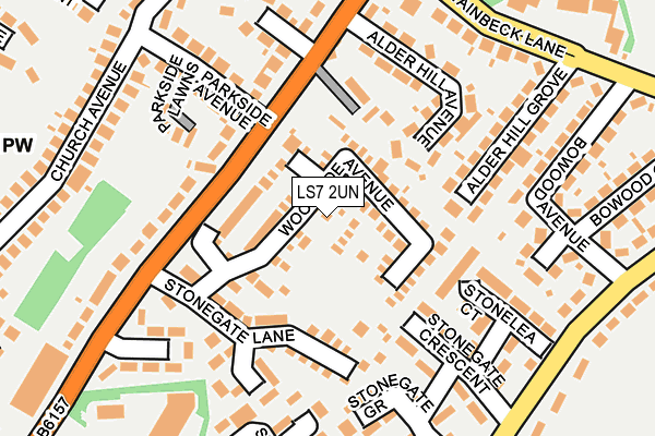 LS7 2UN map - OS OpenMap – Local (Ordnance Survey)