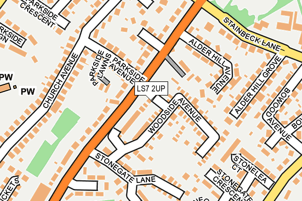LS7 2UP map - OS OpenMap – Local (Ordnance Survey)