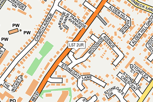 LS7 2UR map - OS OpenMap – Local (Ordnance Survey)