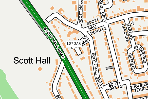 LS7 3AB map - OS OpenMap – Local (Ordnance Survey)