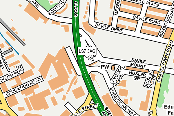 LS7 3AG map - OS OpenMap – Local (Ordnance Survey)