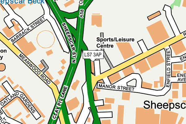 LS7 3AP map - OS OpenMap – Local (Ordnance Survey)