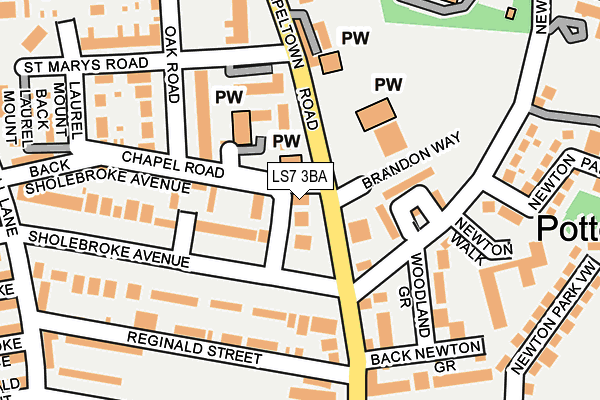 LS7 3BA map - OS OpenMap – Local (Ordnance Survey)