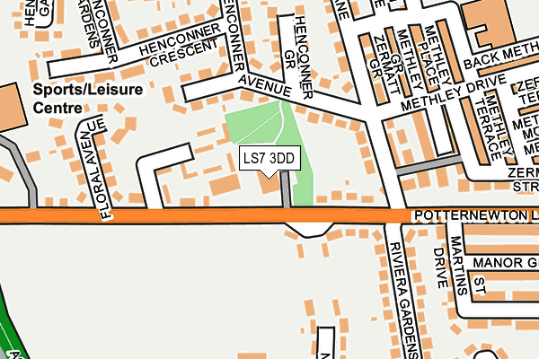 LS7 3DD map - OS OpenMap – Local (Ordnance Survey)