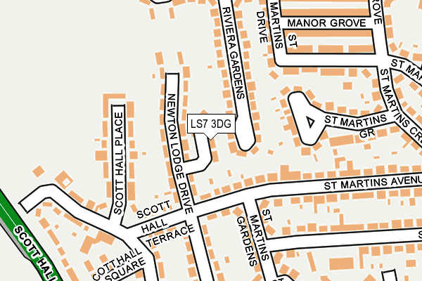 LS7 3DG map - OS OpenMap – Local (Ordnance Survey)