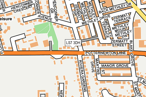 LS7 3DH map - OS OpenMap – Local (Ordnance Survey)