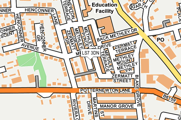 LS7 3DN map - OS OpenMap – Local (Ordnance Survey)