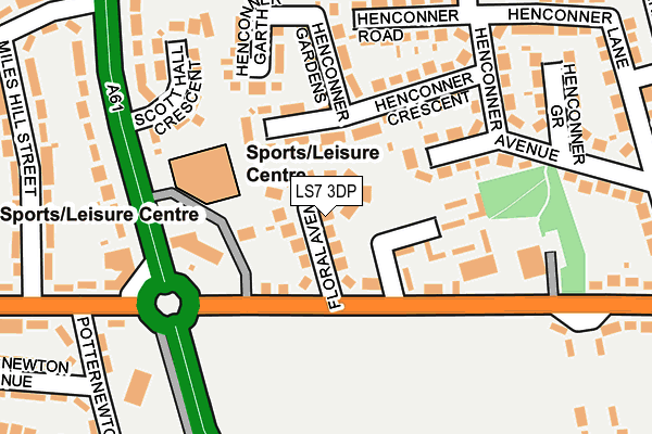 LS7 3DP map - OS OpenMap – Local (Ordnance Survey)