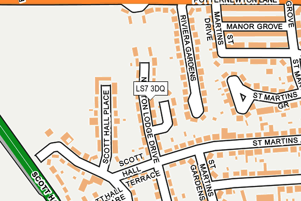 LS7 3DQ map - OS OpenMap – Local (Ordnance Survey)