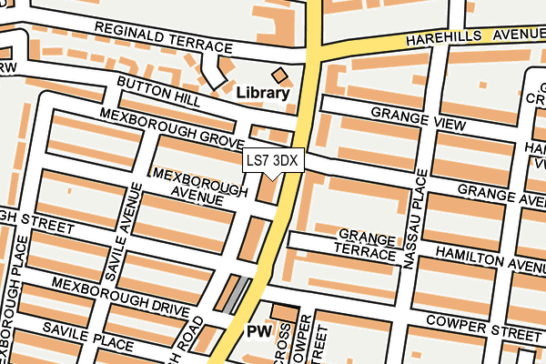LS7 3DX map - OS OpenMap – Local (Ordnance Survey)