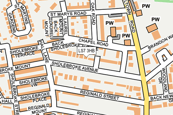 LS7 3HB map - OS OpenMap – Local (Ordnance Survey)