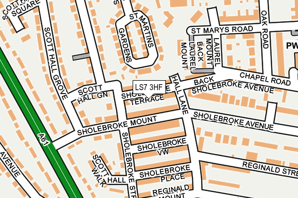 LS7 3HF map - OS OpenMap – Local (Ordnance Survey)