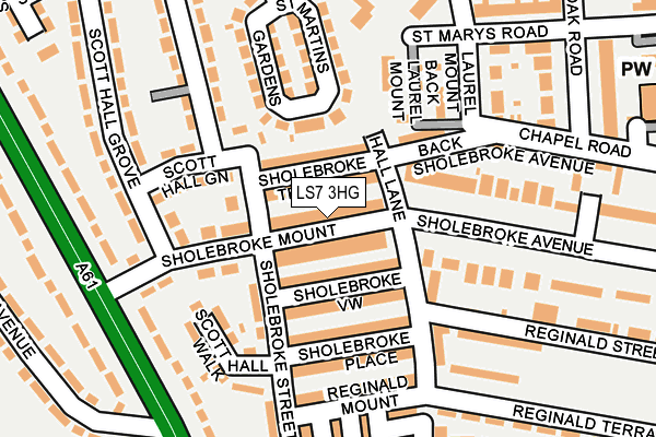 LS7 3HG map - OS OpenMap – Local (Ordnance Survey)