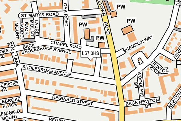 LS7 3HS map - OS OpenMap – Local (Ordnance Survey)