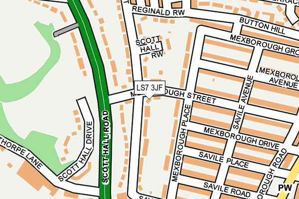 LS7 3JF map - OS OpenMap – Local (Ordnance Survey)