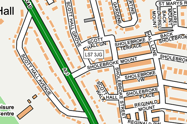 LS7 3JG map - OS OpenMap – Local (Ordnance Survey)