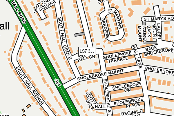 LS7 3JJ map - OS OpenMap – Local (Ordnance Survey)