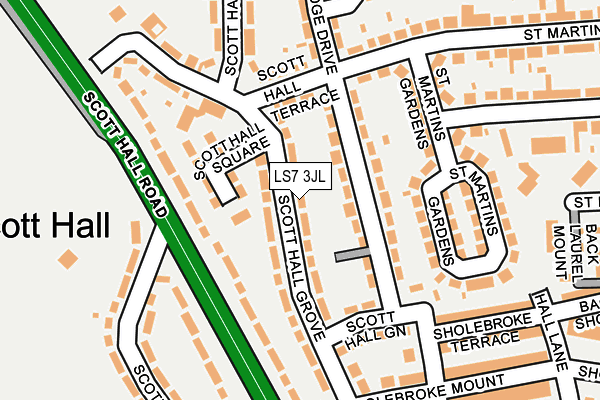 LS7 3JL map - OS OpenMap – Local (Ordnance Survey)