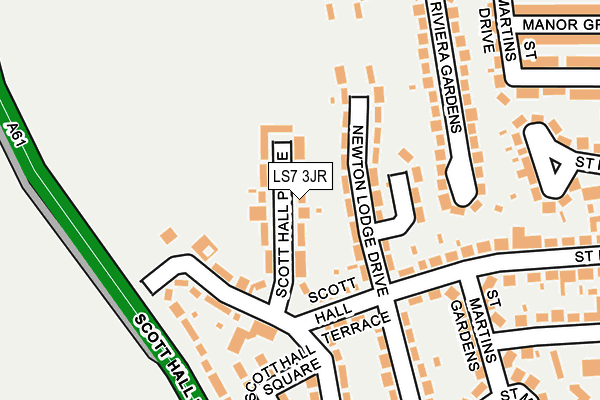 LS7 3JR map - OS OpenMap – Local (Ordnance Survey)
