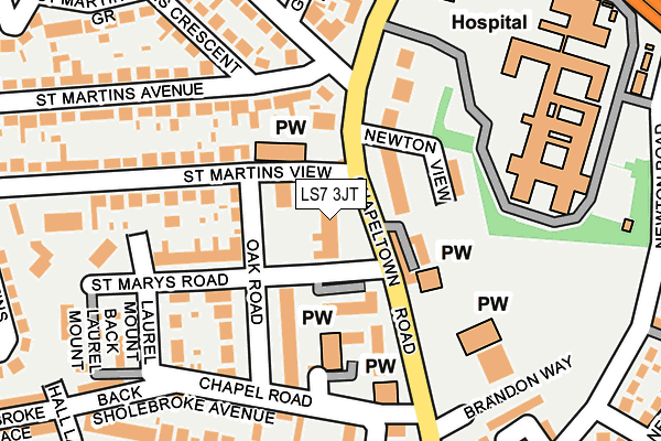 LS7 3JT map - OS OpenMap – Local (Ordnance Survey)