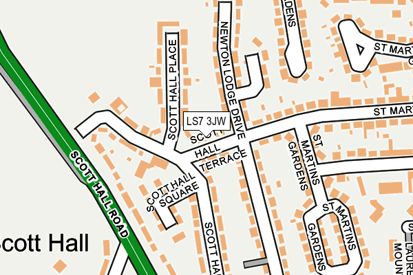 LS7 3JW map - OS OpenMap – Local (Ordnance Survey)