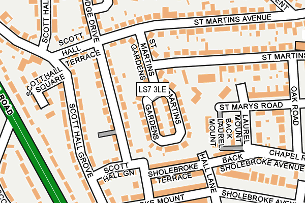 LS7 3LE map - OS OpenMap – Local (Ordnance Survey)