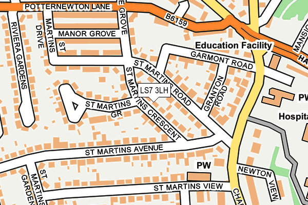 LS7 3LH map - OS OpenMap – Local (Ordnance Survey)