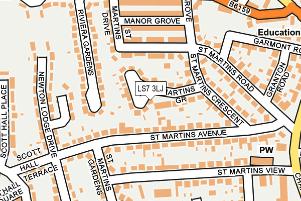 LS7 3LJ map - OS OpenMap – Local (Ordnance Survey)