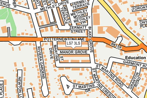 LS7 3LS map - OS OpenMap – Local (Ordnance Survey)